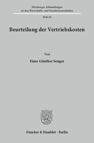 Beurteilung der Vertriebskosten