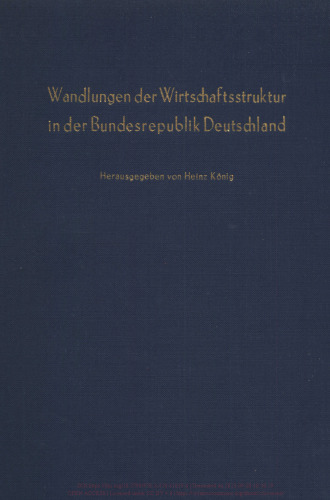 Wandlungen der Wirtschaftsstruktur in der Bundesrepublik Deutschland