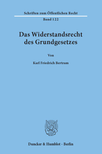 Das Widerstandsrecht des Grundgesetzes