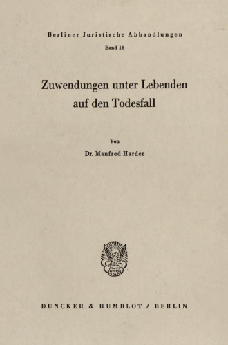 Zuwendungen unter Lebenden auf den Todesfall
