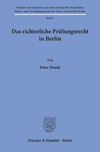Das richterliche Prüfungsrecht in Berlin