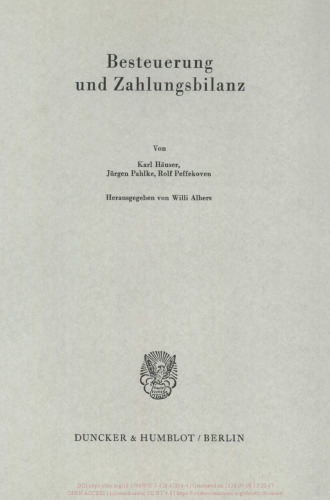 Besteuerung und Zahlungsbilanz