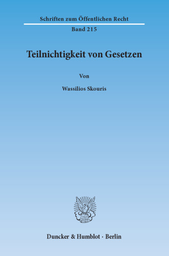 Teilnichtigkeit von Gesetzen