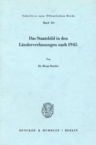 Das Staatsbild in den Länderverfassungen nach 1945