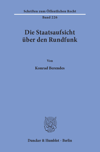 Die Staatsaufsicht über den Rundfunk