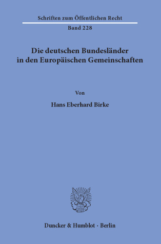 Die deutschen Bundesländer in den Europäischen Gemeinschaften