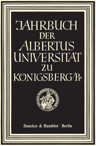 Jahrbuch der Albertus-Universität zu Königsberg/Pr: Band XXIII (1973)