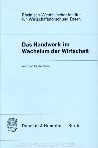 Das Handwerk im Wachstum der Wirtschaft: Eine statistische Analyse