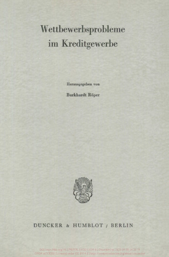 Wettbewerbsprobleme im Kreditgewerbe