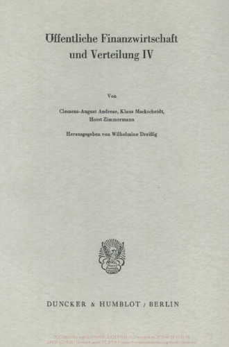 Öffentliche Finanzwirtschaft und Verteilung IV