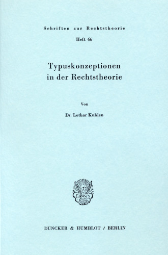 Typuskonzeptionen in der Rechtstheorie