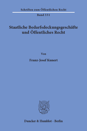 Staatliche Bedarfsdeckungsgeschäfte und Öffentliches Recht