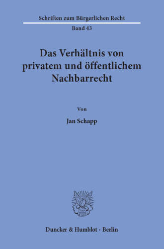 Das Verhältnis von privatem und öffentlichem Nachbarrecht