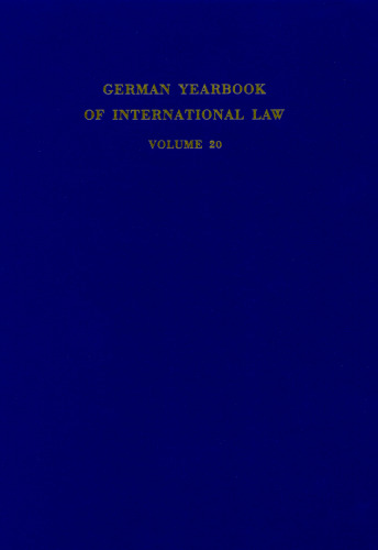 German Yearbook of International Law / Jahrbuch für Internationales Recht: Vol. 20 (1977)