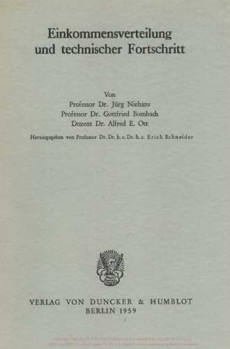 Einkommensverteilung und technischer Fortschritt