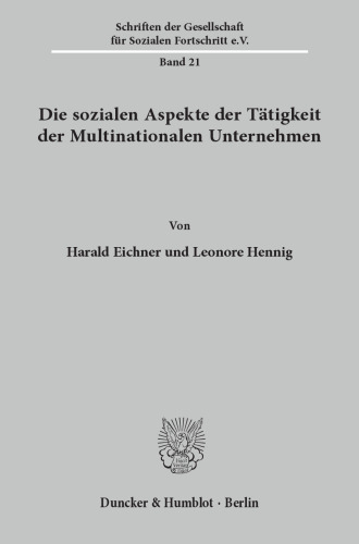 Die sozialen Aspekte der Tätigkeit der Multinationalen Unternehmen