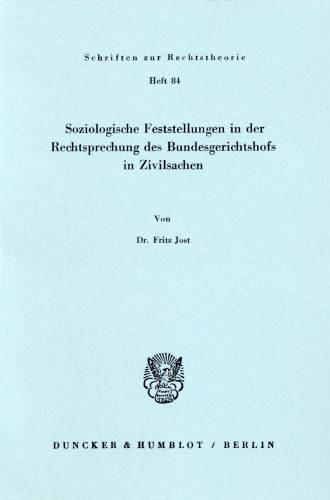 Soziologische Feststellungen in der Rechtsprechung des Bundesgerichtshofs in Zivilsachen