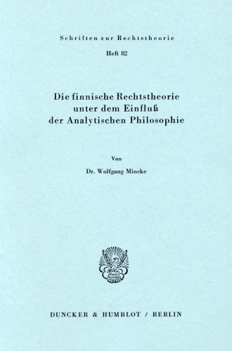 Die finnische Rechtstheorie unter dem Einfluß der Analytischen Philosophie