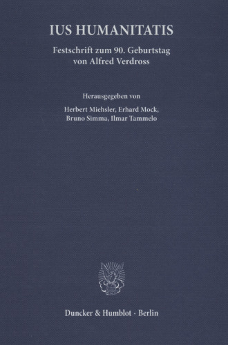 Ius Humanitatis: Festschrift zum 90. Geburtstag von Alfred Verdross