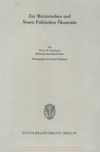 Zur Marxistischen und Neuen Politischen Ökonomie