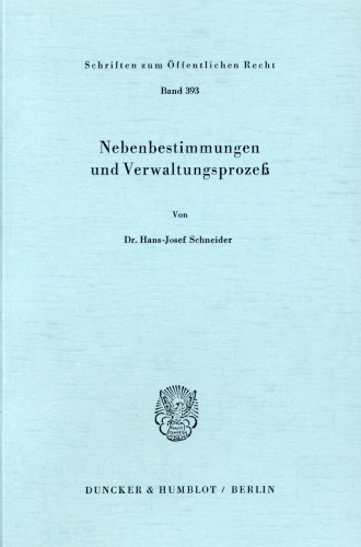 Nebenbestimmungen und Verwaltungsprozeß