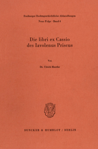Die libri ex Cassio des Iavolenus Priscus