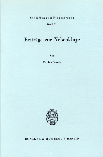Beiträge zur Nebenklage