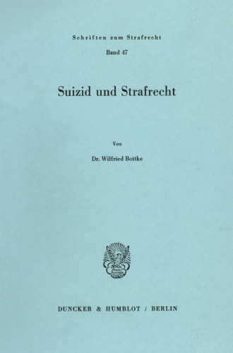 Suizid und Strafrecht