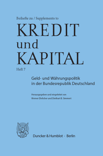 Geld- und Währungspolitik in der Bundesrepublik Deutschland