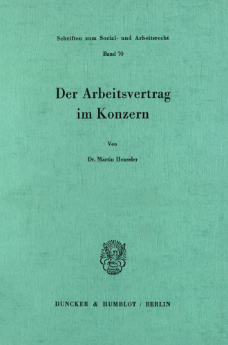 Der Arbeitsvertrag im Konzern