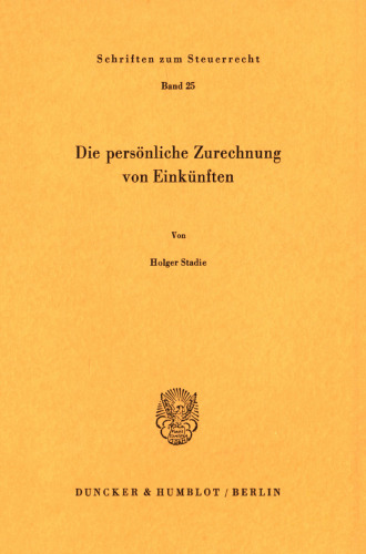 Die persönliche Zurechnung von Einkünften