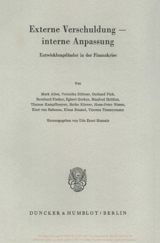 Externe Verschuldung - interne Anpassung: Entwicklungsländer in der Finanzkrise