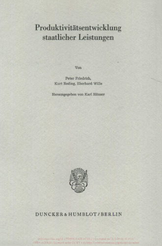 Produktivitätsentwicklung staatlicher Leistungen