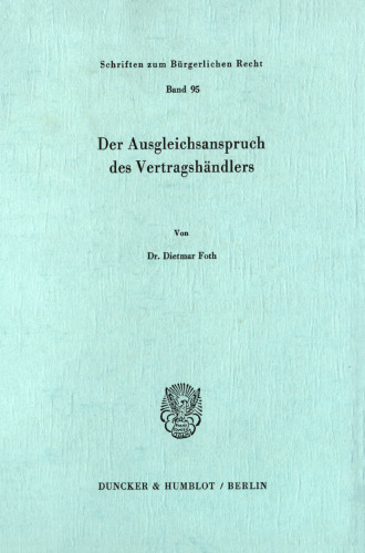 Der Ausgleichsanspruch des Vertragshändlers