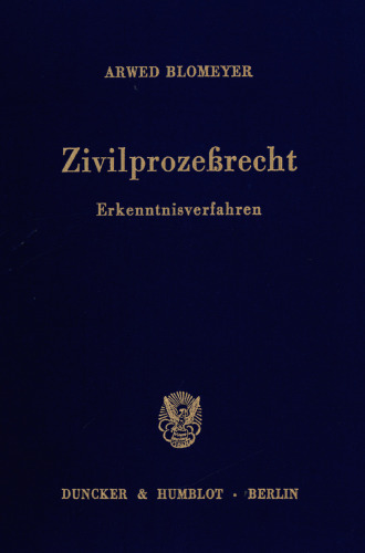 Zivilprozeßrecht: Erkenntnisverfahren