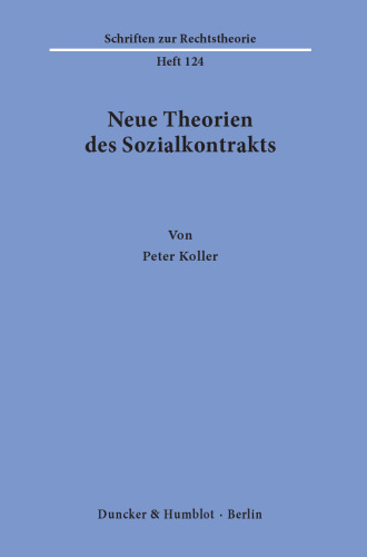 Neue Theorien des Sozialkontrakts
