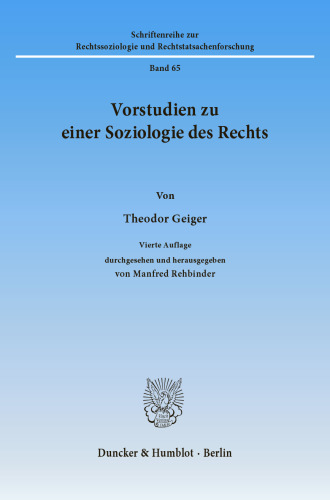 Vorstudien zu einer Soziologie des Rechts
