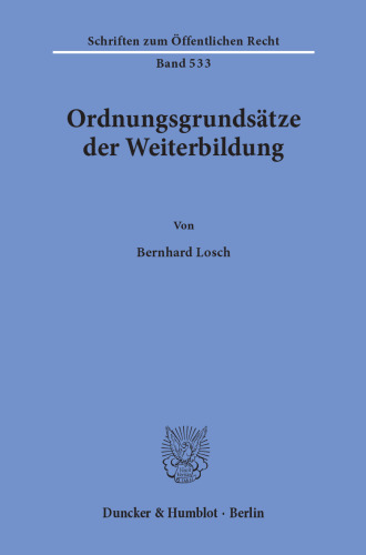 Ordnungsgrundsätze der Weiterbildung