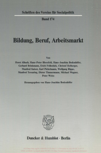 Bildung, Beruf, Arbeitsmarkt