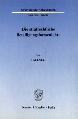 Die strafrechtliche Beteiligungsformenlehre