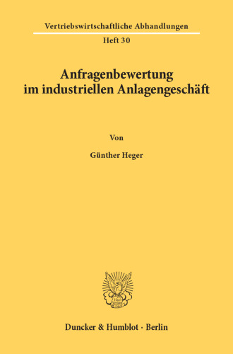 Anfragenbewertung im industriellen Anlagengeschäft