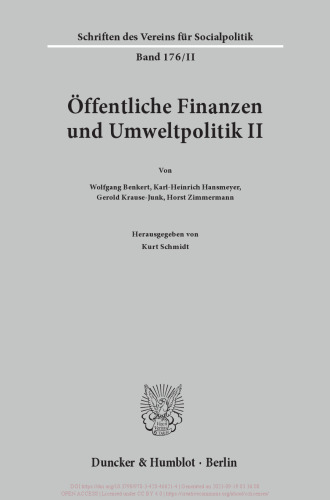 Öffentliche Finanzen und Umweltpolitik II
