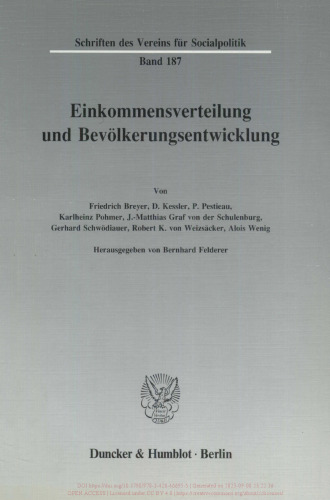 Einkommensverteilung und Bevölkerungsentwicklung