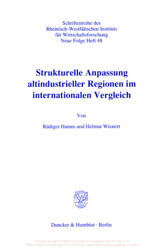 Strukturelle Anpassung altindustrieller Regionen im internationalen Vergleich
