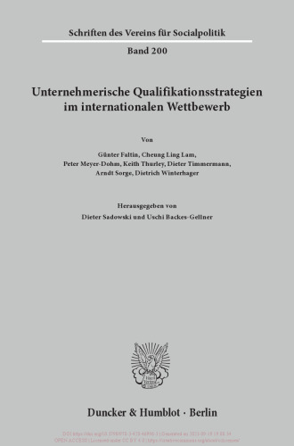 Unternehmerische Qualifikationsstrategien im internationalen Wettbewerb