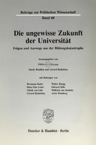 Die ungewisse Zukunft der Universität: Folgen und Auswege aus der Bildungskatastrophe