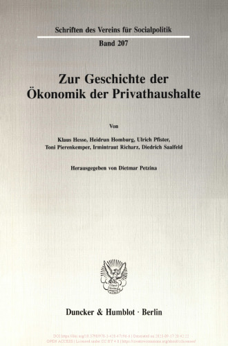 Zur Geschichte der Ökonomik der Privathaushalte