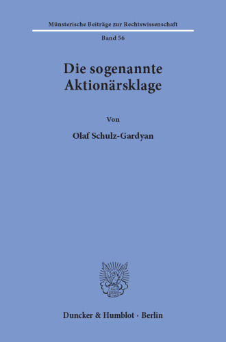 Die sogenannte Aktionärsklage