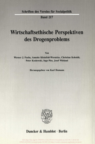 Wirtschaftsethische Perspektiven des Drogenproblems