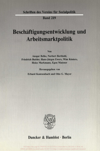 Beschäftigungsentwicklung und Arbeitsmarktpolitik